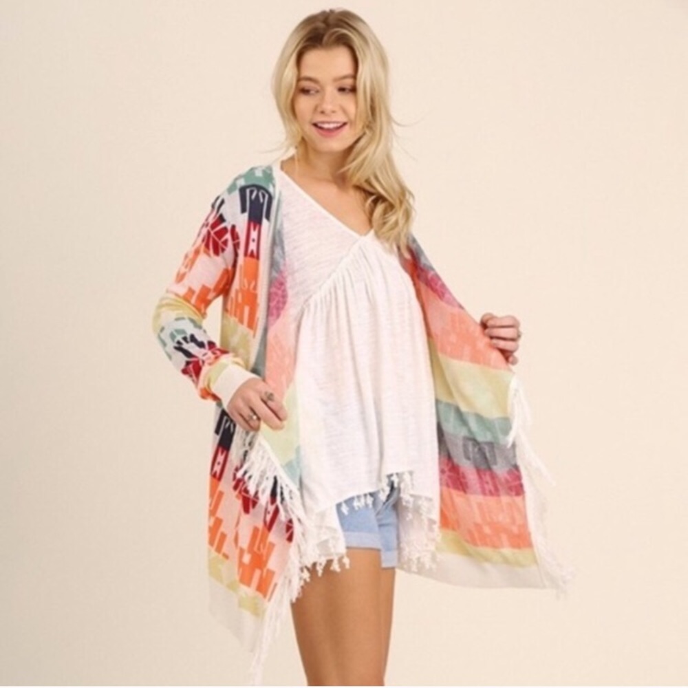 LAST ONE!!☝🏼rainbow 🌈 geometric Cardigan❤️🧡💛💚
